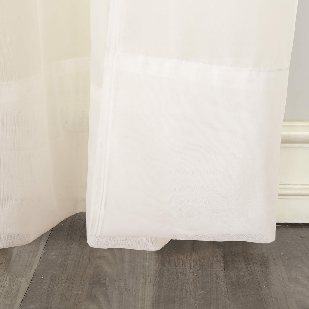 No. 918 53566 Emily Sheer Voile Rod Pocket Curtain Panel, 59'' X 95'', Eggshell