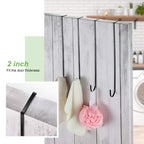 15 Inch Wreath Hanger Hooks Over Door Metal Hooks Practical Clothes Towel Hanger Hooks For Christmas Front Door Decorations (Bla