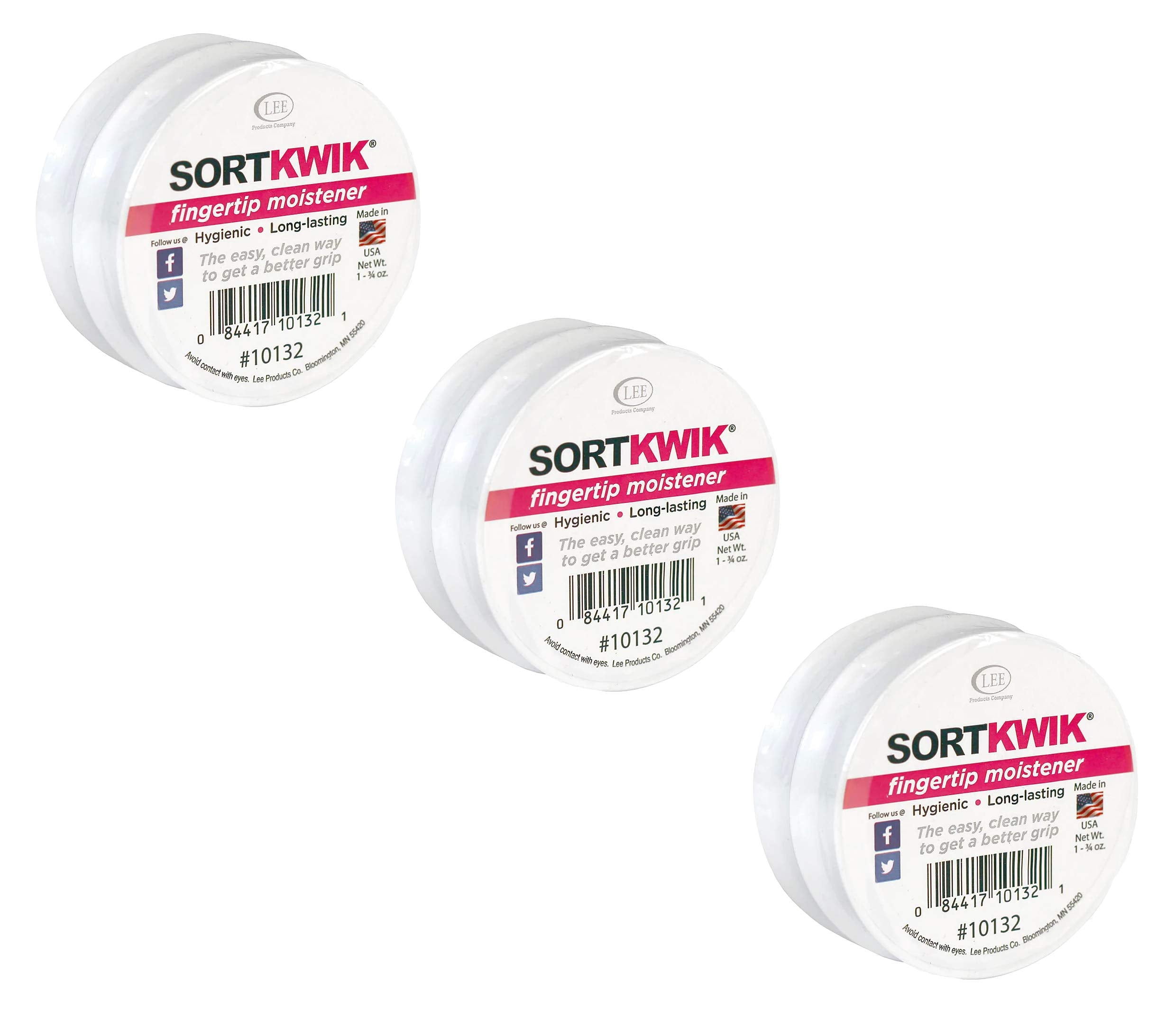 Lee 10132 Sortkwik Fingertip Moisteners, 1 3/4 Oz, Pink, Sold As 6 Pack