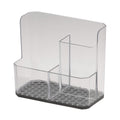 Spectrum Sponge and Brush Holder for Kitchen Sink Storage, Hexa QuickDry Organizer with 3 Compartments, Removable Base Sink Cad