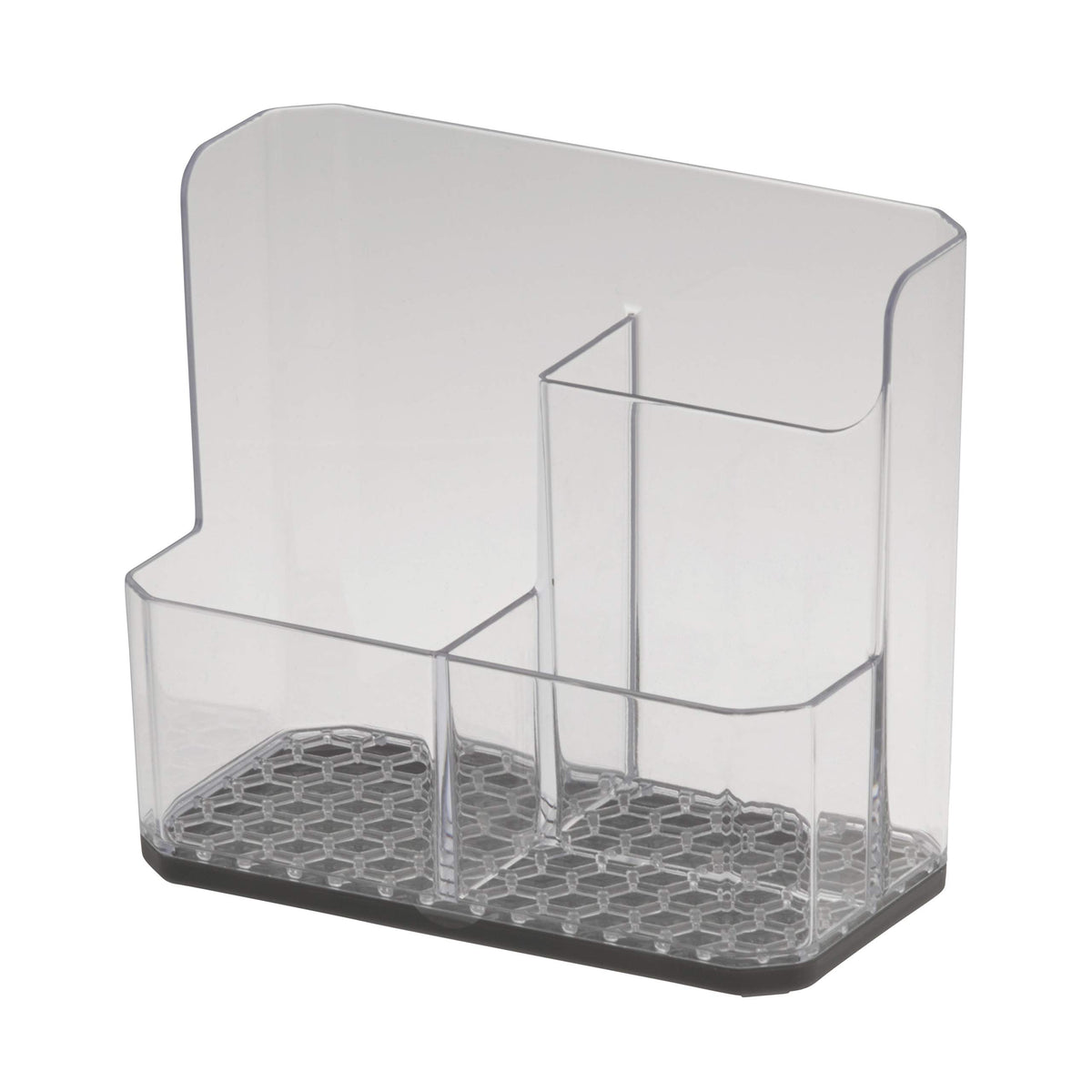 Spectrum Sponge and Brush Holder for Kitchen Sink Storage, Hexa QuickDry Organizer with 3 Compartments, Removable Base Sink Cad