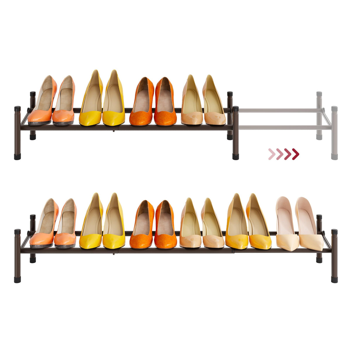 Tajsoon Expandable Shoe Rack For Closet 1 Tier, 2841Adjustable & Stackable Shoe Shelf Storage, Metal Shoe Rack Organizer For Fr