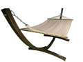 Petra Leisure, 12 Ft. Water Treated Wooden Arc Hammock Stand + Premium Quilted Hammock Bed. 1 Person Bed. 300 Lb Capacity(Coffee