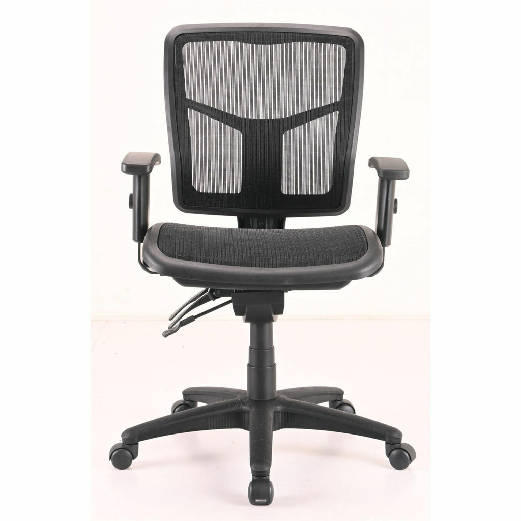 Lorell Mid-Back Swivel Mesh Chair, Black