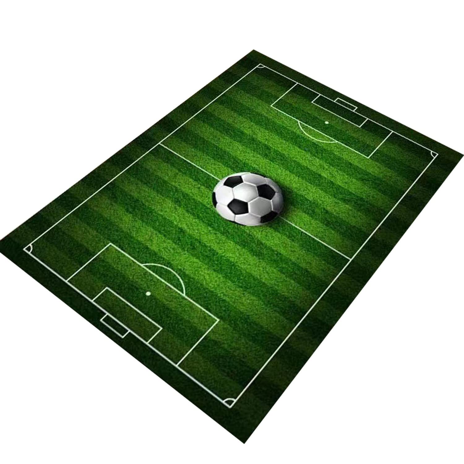 Kids Rug Football Rug Soccer Field Rug Carpet for Boys Bedroom, Playmat Area Rugs for Kids Rooms,Childrens Non-Slip Basketball R