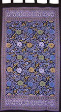 India Arts Sunflower Print Tab Top Curtain Drape Panel Cotton 44 x 88 Purple Black