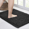 Walensee Large Bathroom Rug Non Slip Bath Mat (24x60 Inch Dark Gery) Water Absorbent Super Soft Shaggy Chenille Machine Washable