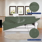 Purefit 100% Dual Waterproof Couch Cover Slipcovers For Couches And Sofas - Stretch Non Slip Fleece Sofa Covers Washable, Leakproof Furniture Protector For Kids, Pets (Oversized Sofa, Greyish Green)