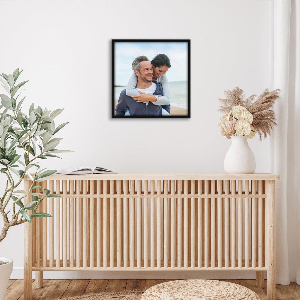 Americanflat 17X17 Picture Frame With Polished Plexiglass - Streamline Collection - Thin Square Picture Frame For Wall Display -