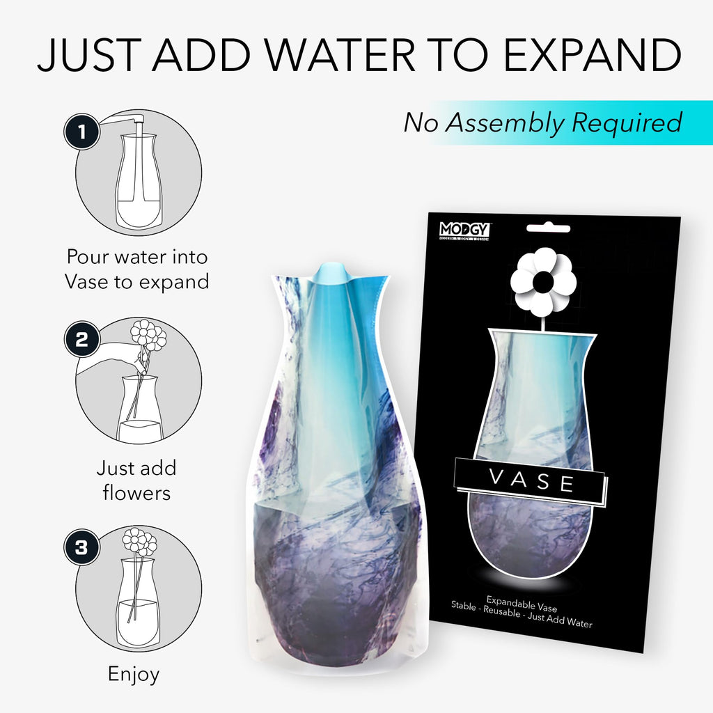 Modgy Expandable Flower Vase Plastic Decorative Modern Vases For Flowers Centerpieces Dining Table Decor Living Room Bathroom We
