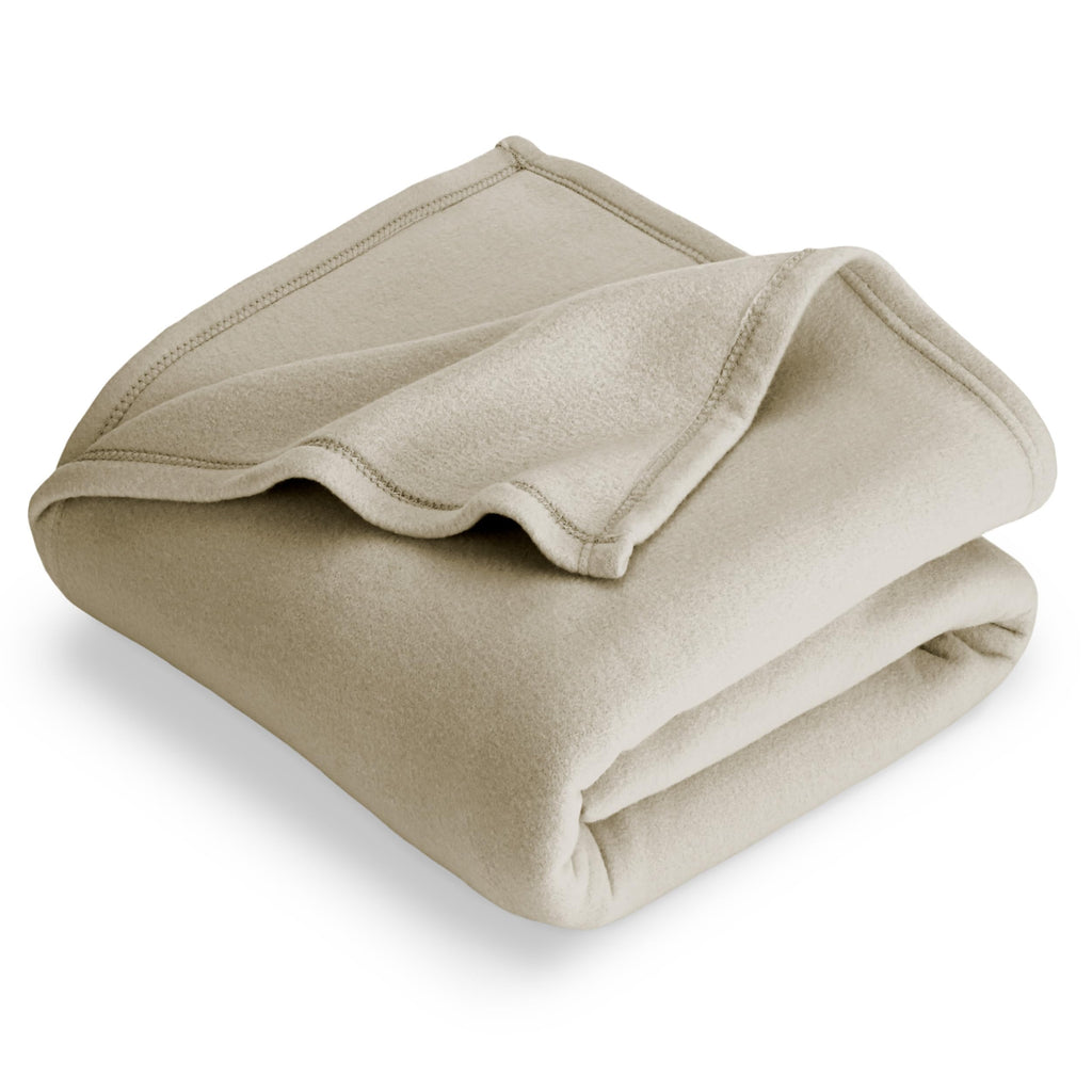 Bare Home Polar Fleece Blanket - Full/Queen Blanket - Oyster - Warm & Cozy - Premium Fleece Blanket - Blanket for Bed, Sofa, Cam