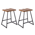 Steve Silver Landon Counter Stool, Rustic, Iron Base, Set of 2 Chairs, Brown, 18'' x 14'' x 25'',