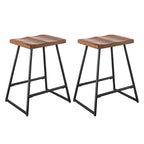 Steve Silver Landon Counter Stool, Rustic, Iron Base, Set of 2 Chairs, Brown, 18'' x 14'' x 25'',