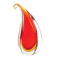 Red Curl Art Glass Vase 6.5X3X10.75