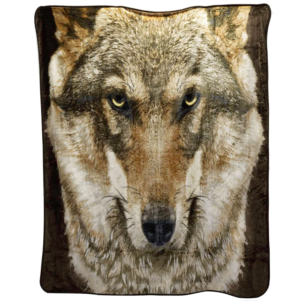 Blackcanyon Outfitters Wolf Face Queen Medium Weight Blanket