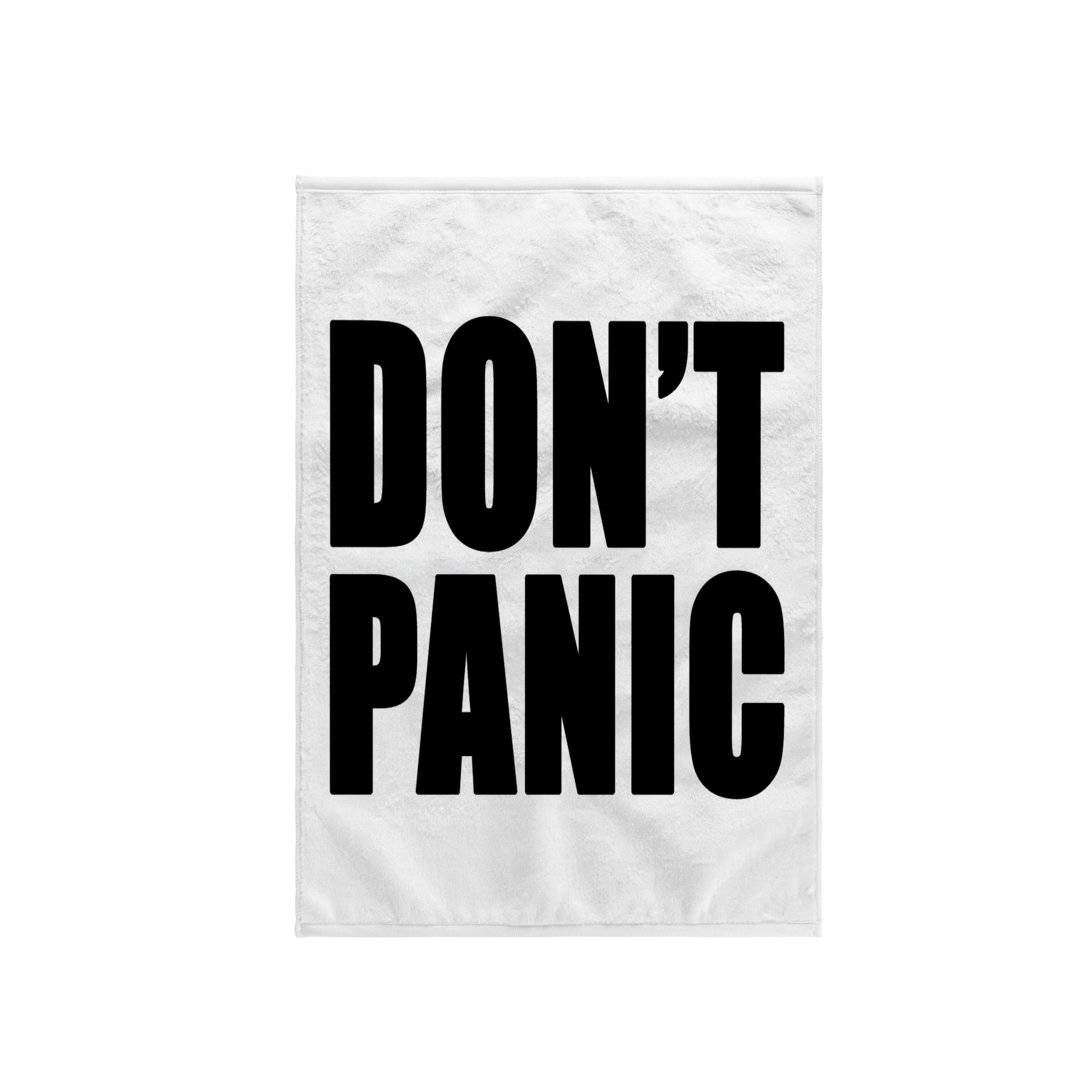 3D Rose Dont Panic Hand Towel, 15 x 22, Black