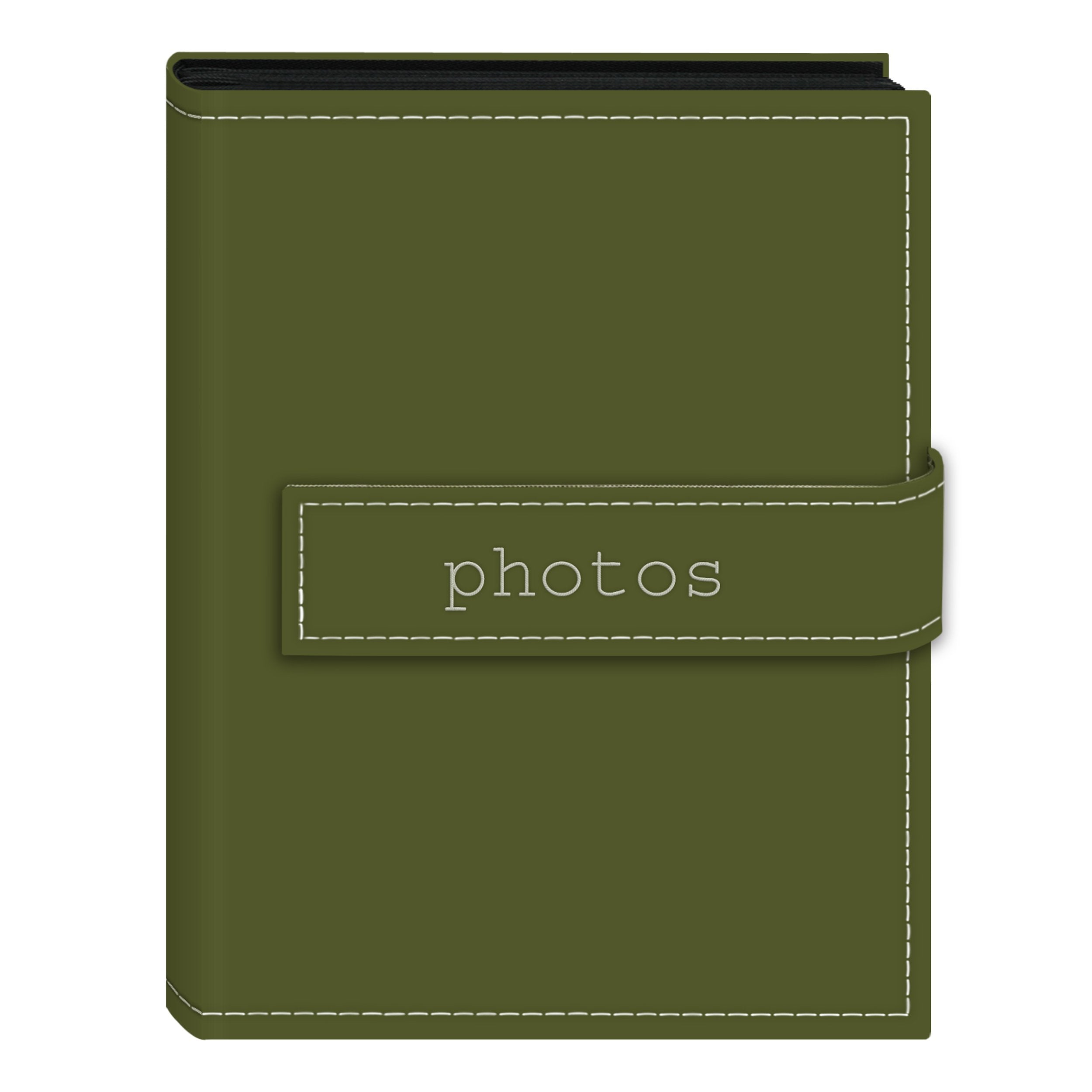 Pioneer Photo Albums EXP-46/SGP 36-Pocket 4 by 6-Inch Embroidered Photos Strap Sewn Leatherette Cover Photo Album, Mini, Sage Gr