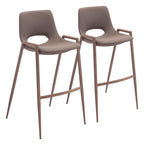 Zuo Desi Walnut 29.3" Engineered Wood & Fabric Barstool in Brown/Walnut