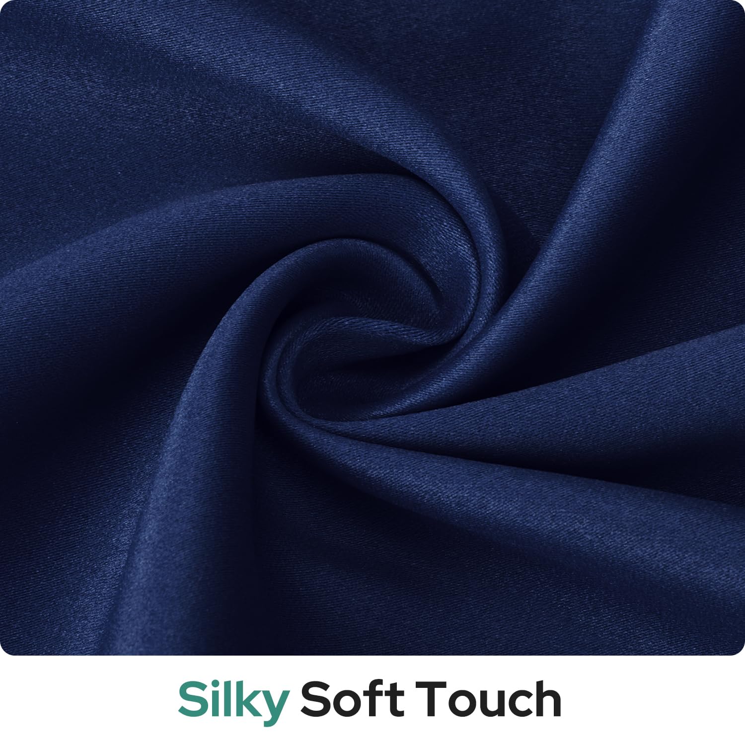 Homeideas 100% Blackout French Door Curtains, Privacy Door Curtains For Door Window, 34 X 40 Inch Room Darkening Curtains, Thermal Insulated Door Window Shades For Bedroom, (1 Panel, Navy Blue)