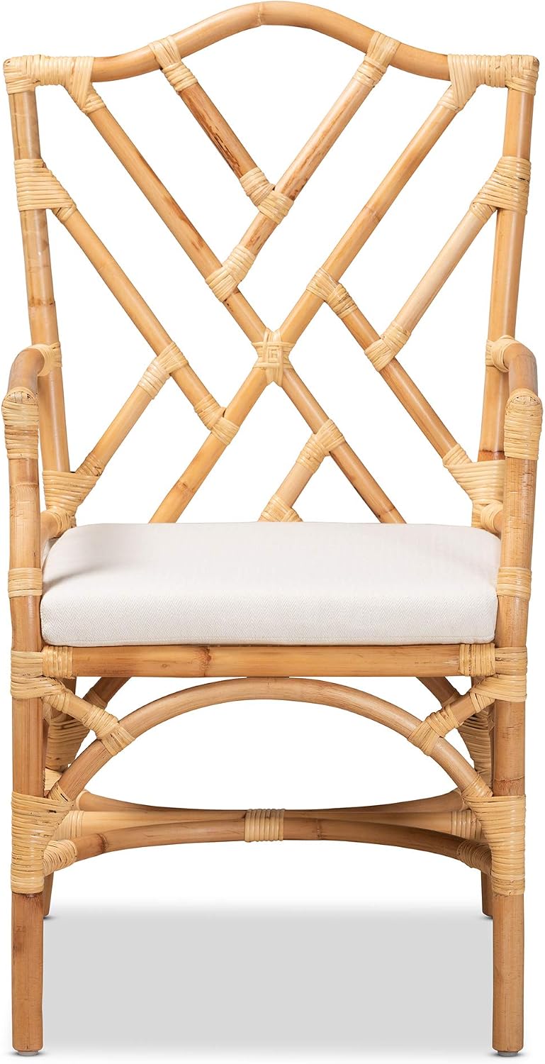 Baxton Studio Delta Modern and Contemporary Natural Finished Rattan Dining Chair