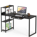 SHW 46-Inch Home Office Mission Computer Desk with Side Shelf and Drawer, Black