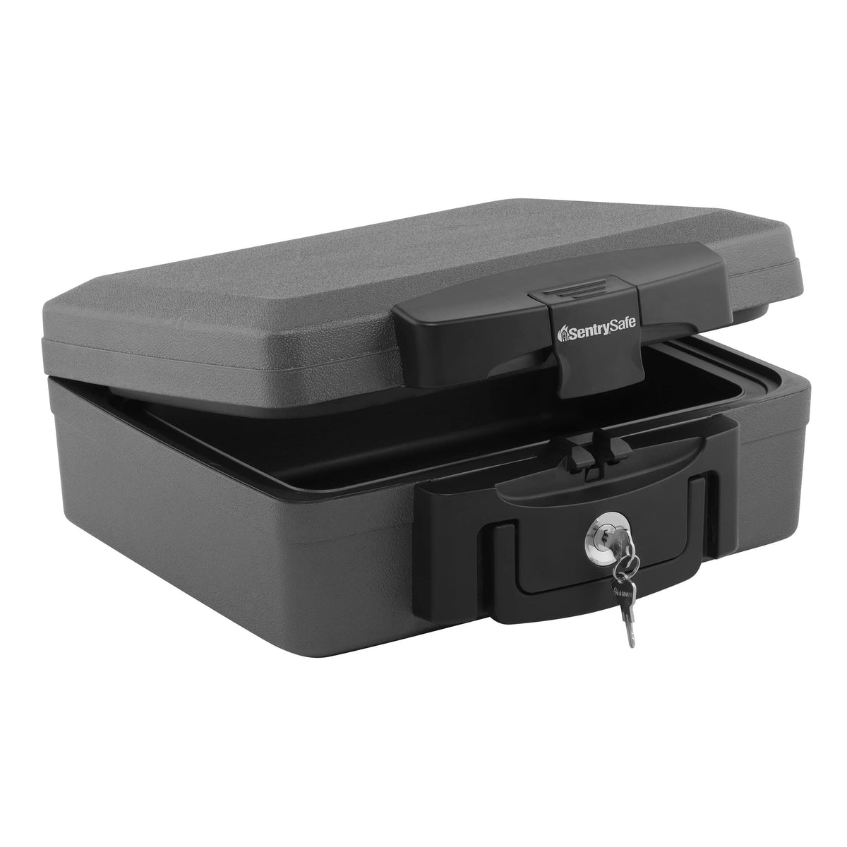 Sentrysafe Fireproof And Waterproof Safe, Black Portable Lock Box With Key Lock And Carrying Handle For Money, Passport, Exterio