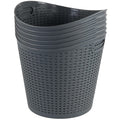 Xowine 6Pack Large Plastic Storage Basket, 30 L Laundry Hamper, Gray