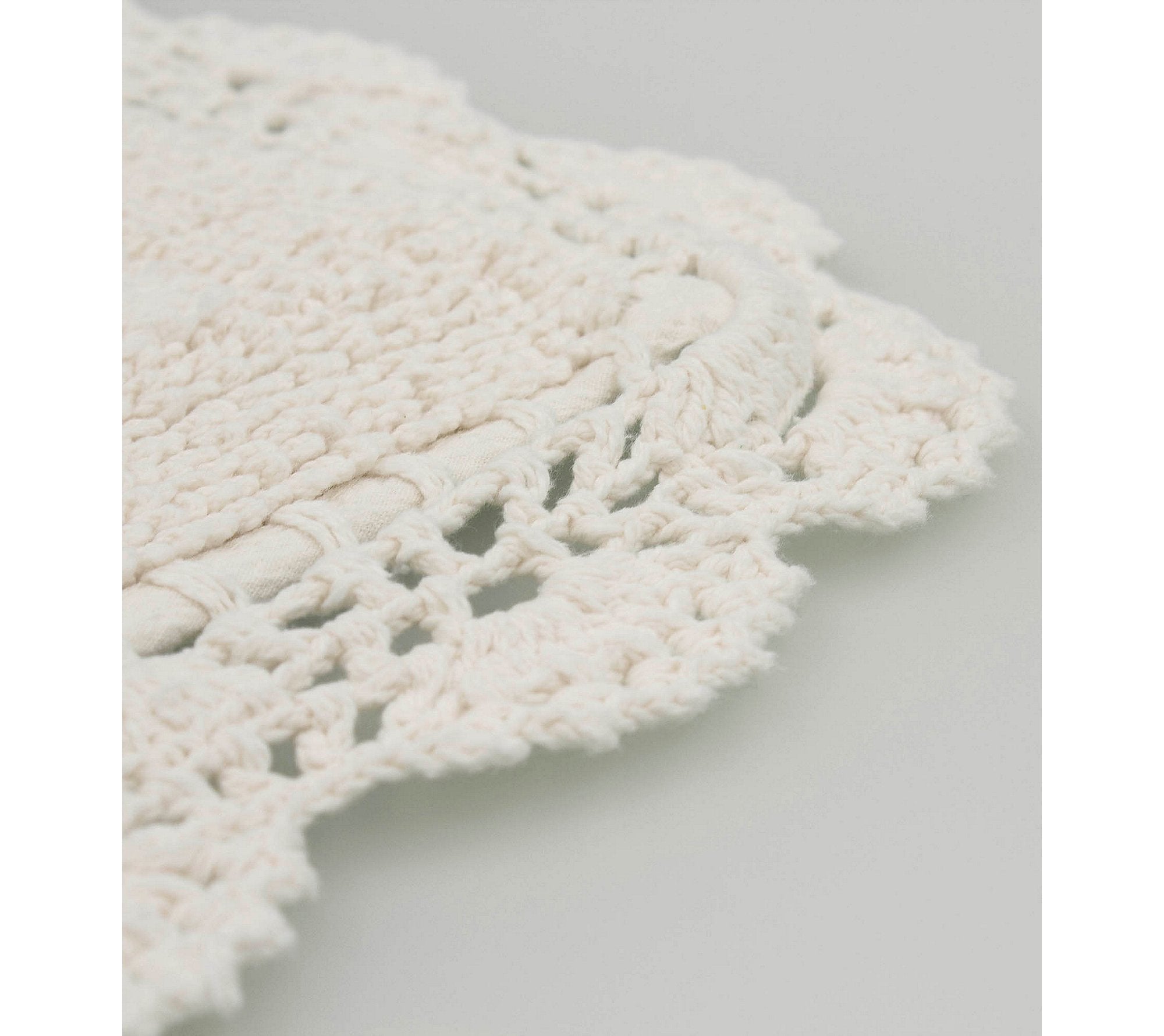 Laura Ashley Crochet Cotton 24X40 Bath Rug, Creamy White