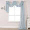 DONREN Sheer Canopy Bed Curtains Panels- Elegant Solid Voile Sheer Valance Topper Long Window Treatment Scarf for Villa/Cottage 
