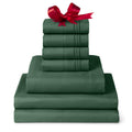 Mellanni Split King Sheet Set - 7-Piece Iconic Collection Bedding, (Including 4 Pillowcases), 16-Inch Deep Pocket, Easy Care, Extra Soft, Cooling Sheets, Brushed Microfiber - Emerald Green