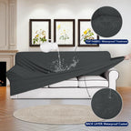 Purefit 100% Dual Waterproof Couch Cover Slipcovers For Couches And Sofas - Stretch Non Slip Fleece Sofa Covers Washable, Leakproof Furniture Protector For Kids, Pets, Dog (Chair, Dark Gray)