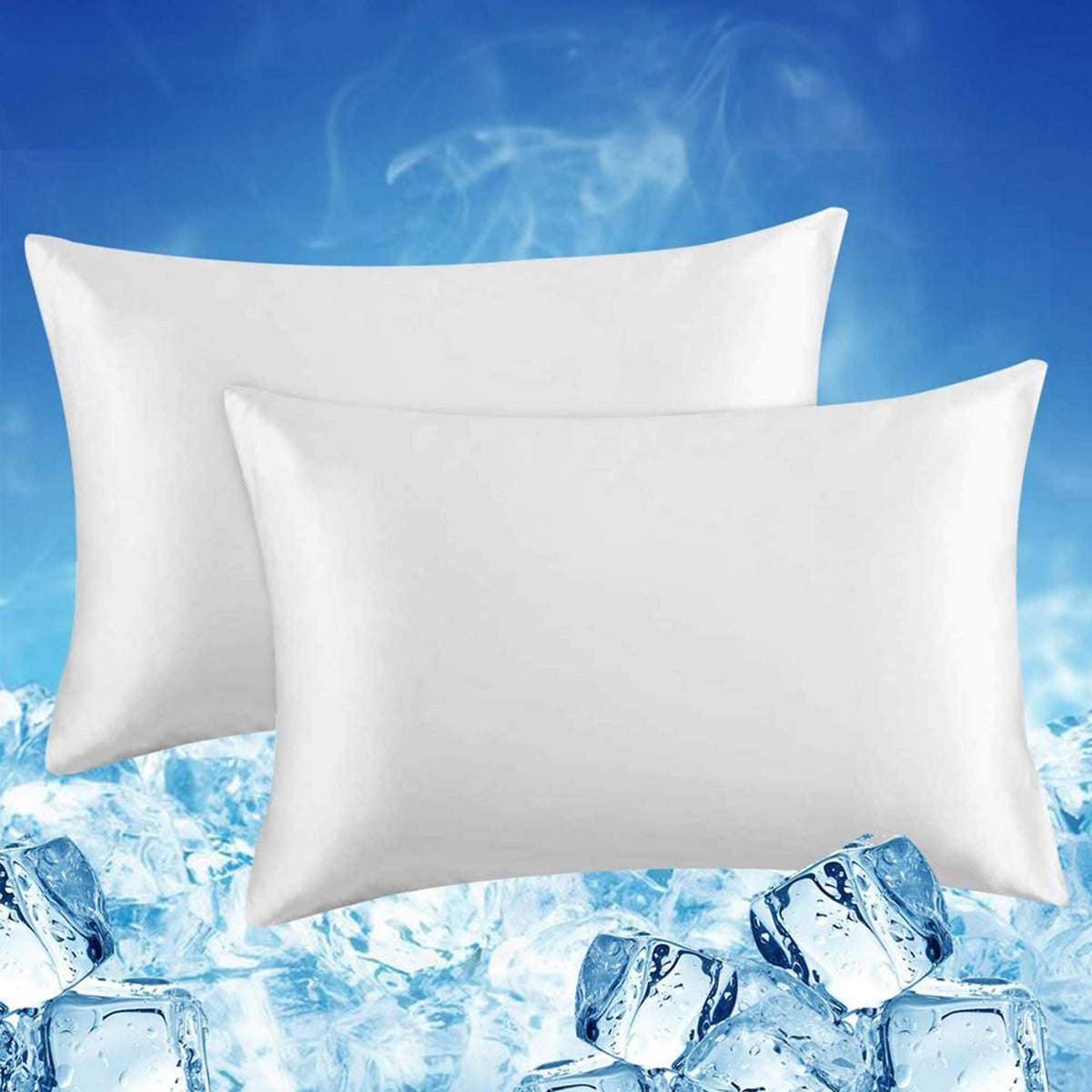 Luxear Cooling Pillow Cases Queen Size, 2 Pack Cool Pillow Cases With Japanese Qmax 0.5 Arcchill Cooling Fiber, Breathable Sof