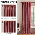 Miulee Velvet Curtains 90 Inches 2 Panels - Luxury Blackout Curtains For Bedroom Living Room Thermal Insulated Super Soft Window Drapes Rod Pocket & Back Tab, Dusty Rose Pink, W52 X L90 Inch