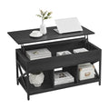 VASAGLE Lift Top Coffee Table, Lift Coffee Table with Storage Shelf, Hidden Compartments and Lifting Top, for Living Room, Offic