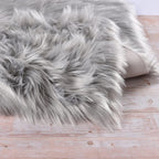 Orinova Light Gray Washable Fuzzy Fur Runner Rugs For Living Room Nursery Rugs For Bedroom Faux Sheepskin Shag Rug 2X6 Teen Room