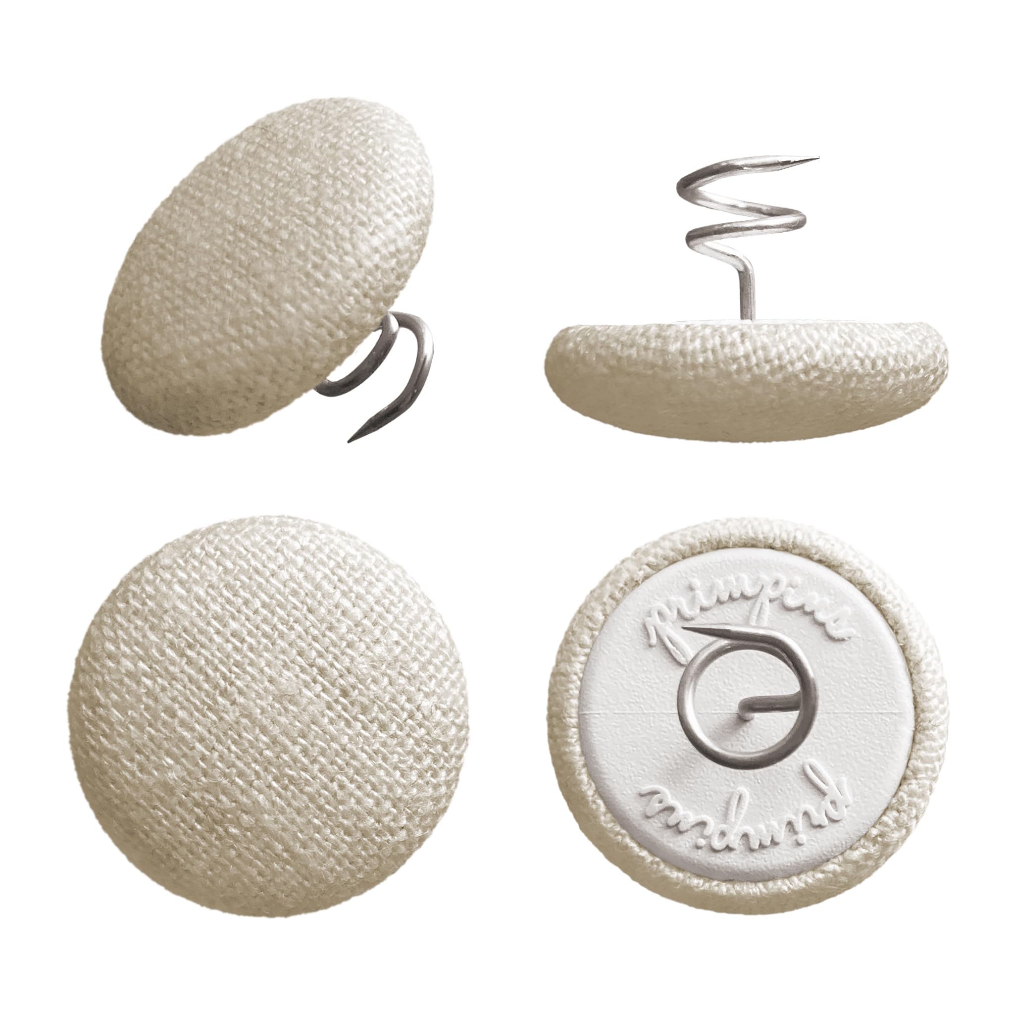 Primpins Short Upholstery Pins - Classic Linen - 20 Colors Available - Fabric Covered Button Twist Pins - Keeps Furniture Covers