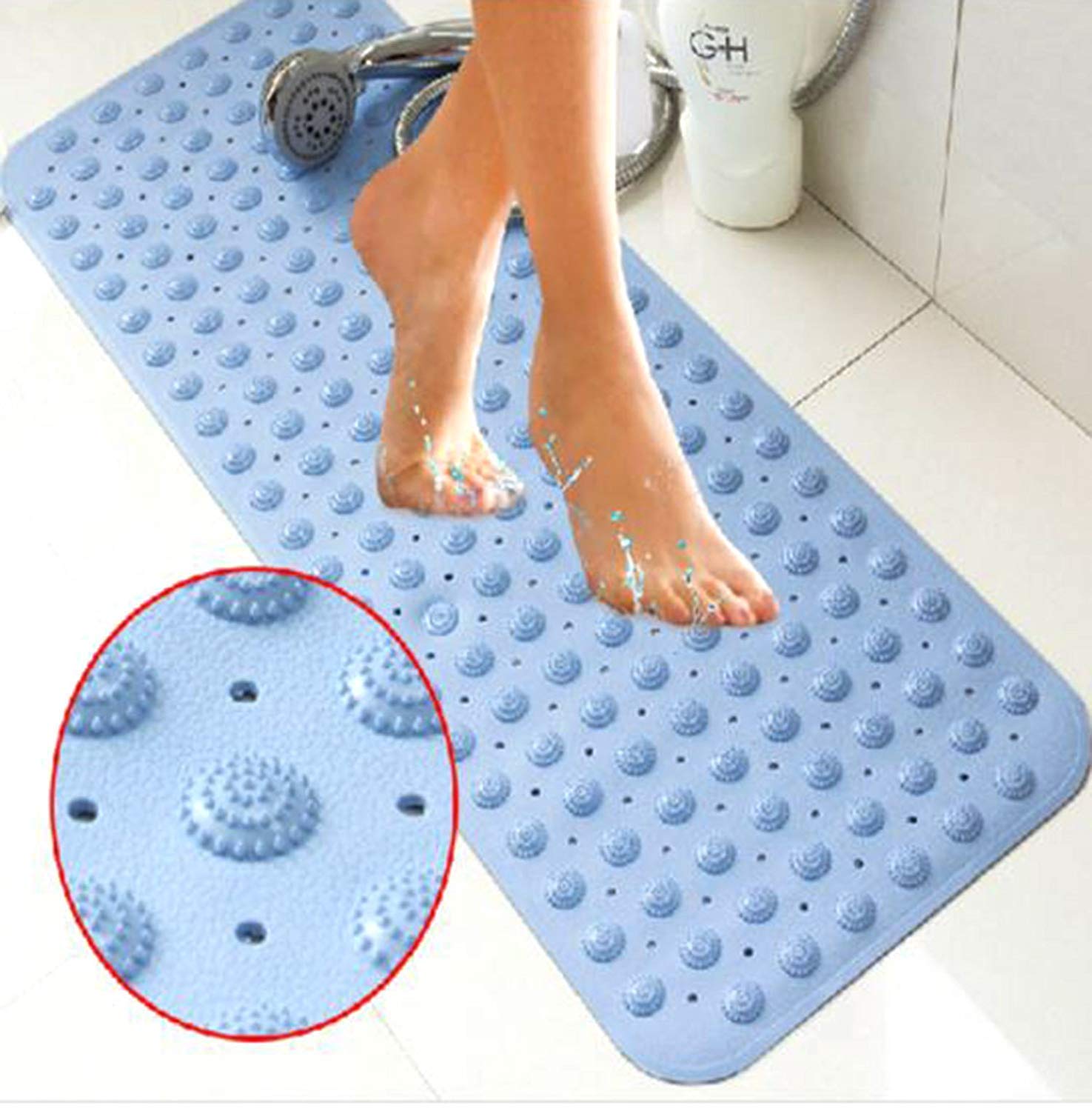 MANAKI ENTERPRISE AntiSlip Bath with Suction Cup Bath Mat, 100x40cm Shower Mat (Multi Color)