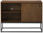 Crosley Furniture Byron Media Console And Record Player Stand With Storage For Vinyl Records, Brown/Black