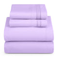 Hearth & Harbor Cal King Size Sheets - 4 Piece Bed Sheet Set, Hotel Luxury Double Brushed Bed Sheets - Extra Soft Bedding Sheets & Pillowcases, California King, Lavender