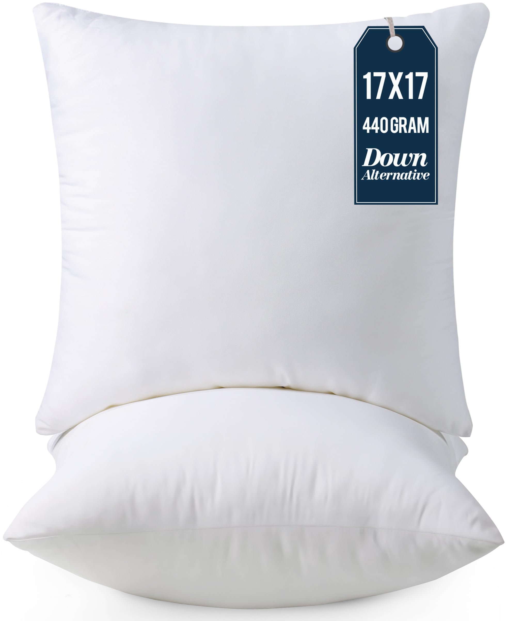 Utopia Bedding Throw Pillows Insert (Pack Of 2, White) - 17 X 17 Inches Bed And Couch Pillows - Indoor Decorative Pillows