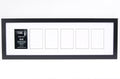 Creative Letter Art 4    x 6    Multiple Opening Picture Frame Collage with 6 holes, Manhattan Black Frame with 10 x 34-inch Whi