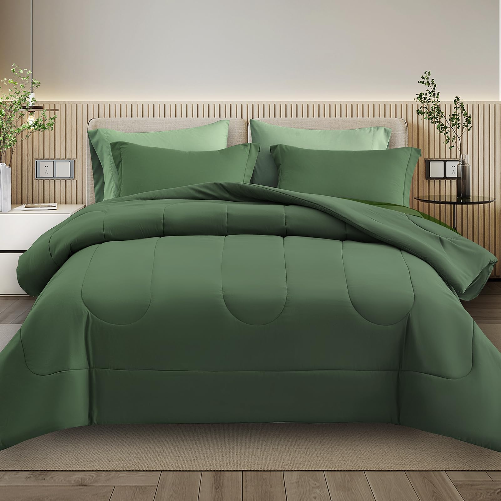 Maple&Stone Full Size Comforter Set 7 Pieces Bed In A Bag - Down Alternative Bed Set With Sheets, Pillowcases & Shams, Soft Reve