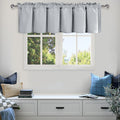 DWCN Silver Grey Valance for Living Room, Room Darkening Kitchen Curtain Valance, Basement Curtain for Small Window - 1 Panel, 6