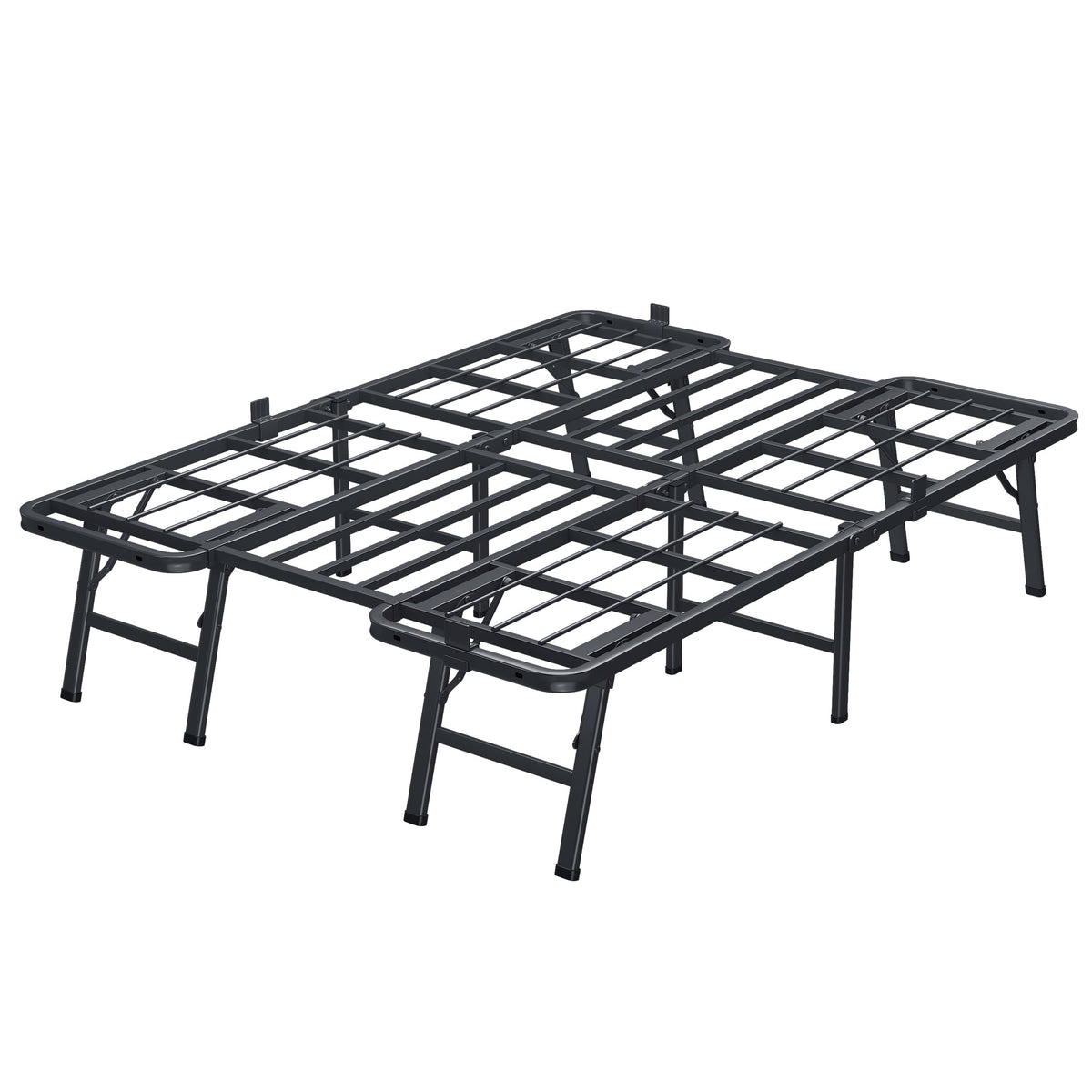 VIPSHOW 14 Inch Full Metal Bed Frame Folding Bed Frame Tool-Free Assembly Mattress Foundation No Box Spring Needed Platform 2500