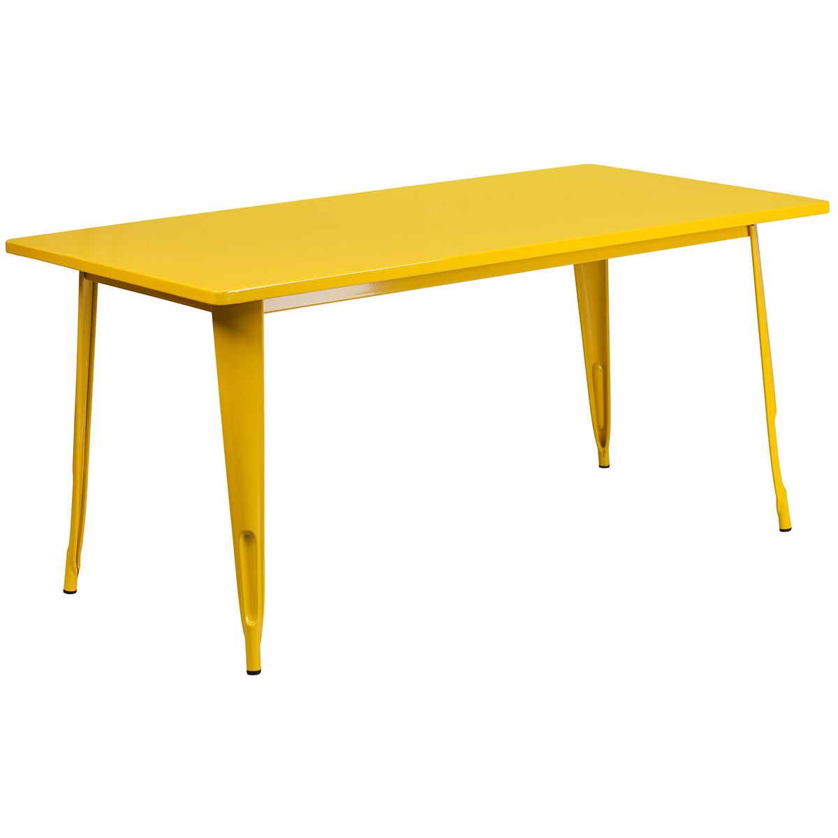 Flash Furniture Charis Commercial Grade 31.5" x 63" Rectangular Yellow Metal Indoor-Outdoor Table