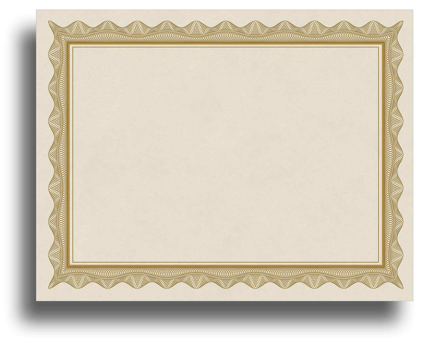 Blank Parchment Certificate Paper For Awards - Works With Inkjet/Laser Printers - Measures 8 1/2' X 11' - Gold Border - 100 Sh