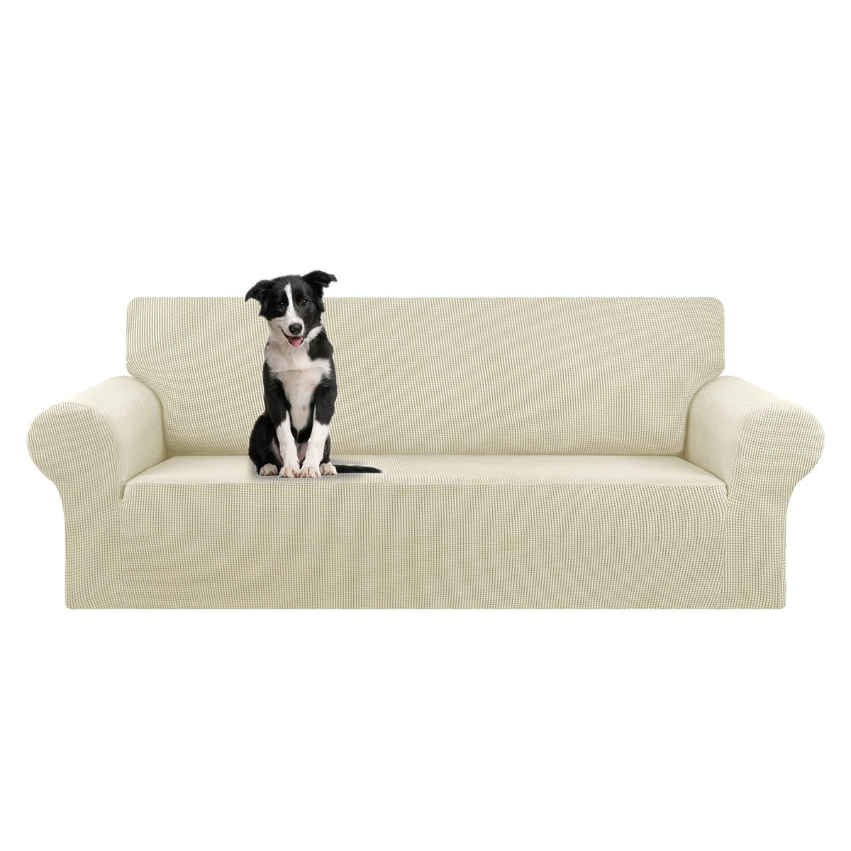 Kekuou Stretch Oversized Sofa Slipcover 1 Piece Couch Sofa Cover (94'-110') Furniture Protector 4 Seater Sofa With Elastic Bot