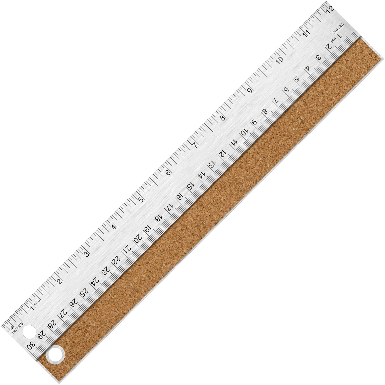 Vorigy Metal Ruler With Cork Backing, 6+12+18 Inch Stainless Steel Rulers 6 Inch 12 Inch 18 Inch Metal Ruler - Imperial And Metr