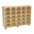 Childcraft Mobile Cubby Unit With Locking Casters, 47-3/4 X 14-1/4 X 36 Inches