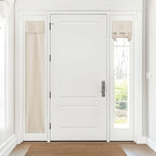 Nicetown French Door Curtain, Privacy Thermal Insulated Door Window Curtain For Glass Door/Front Door, Room Darkening Tie Up Shade For Kitchen/Patio Door, 1 Panel, W12 X L72, Pure White